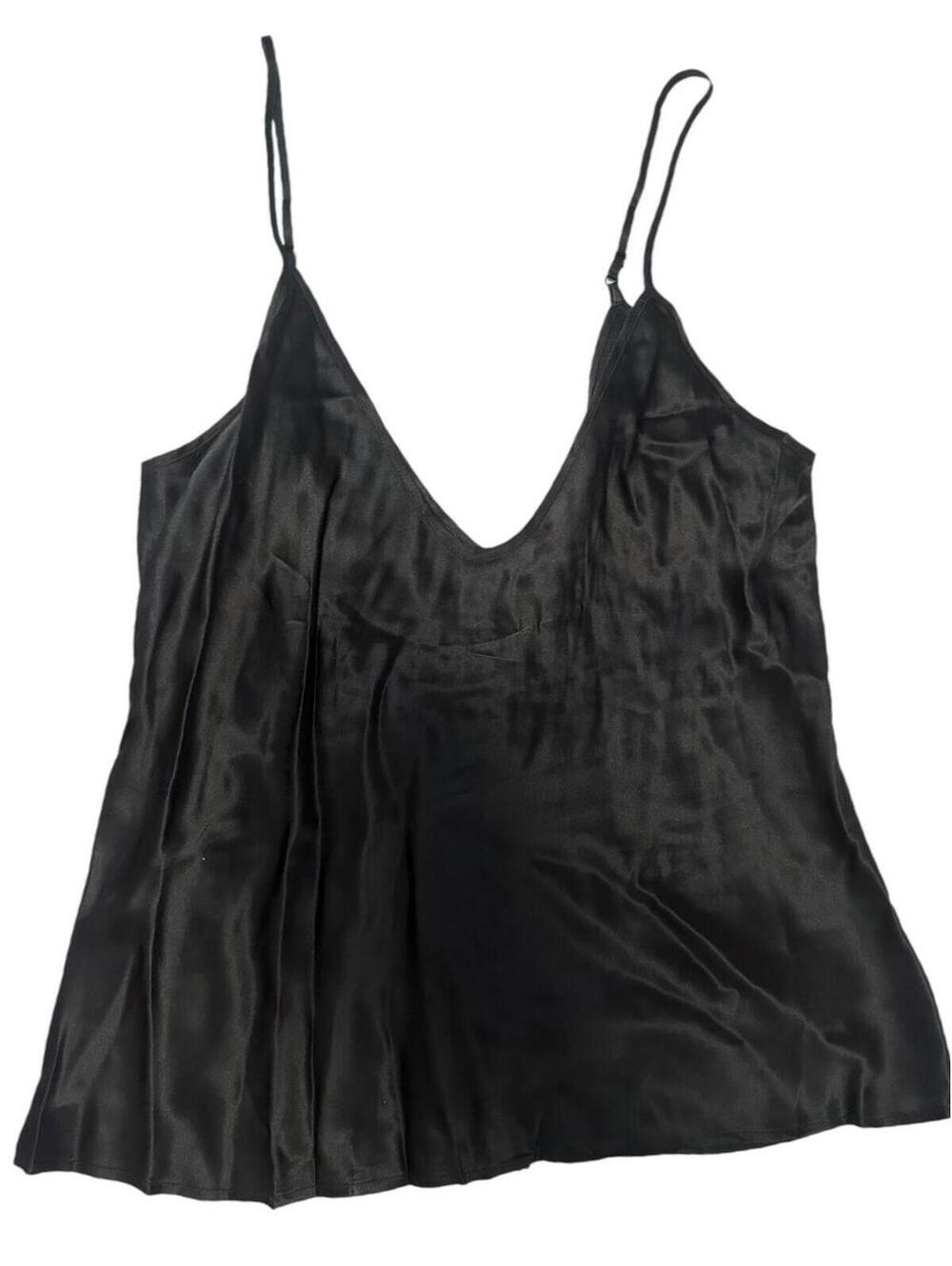 L’AGENCE Black 100% Silk Cami Tank Top